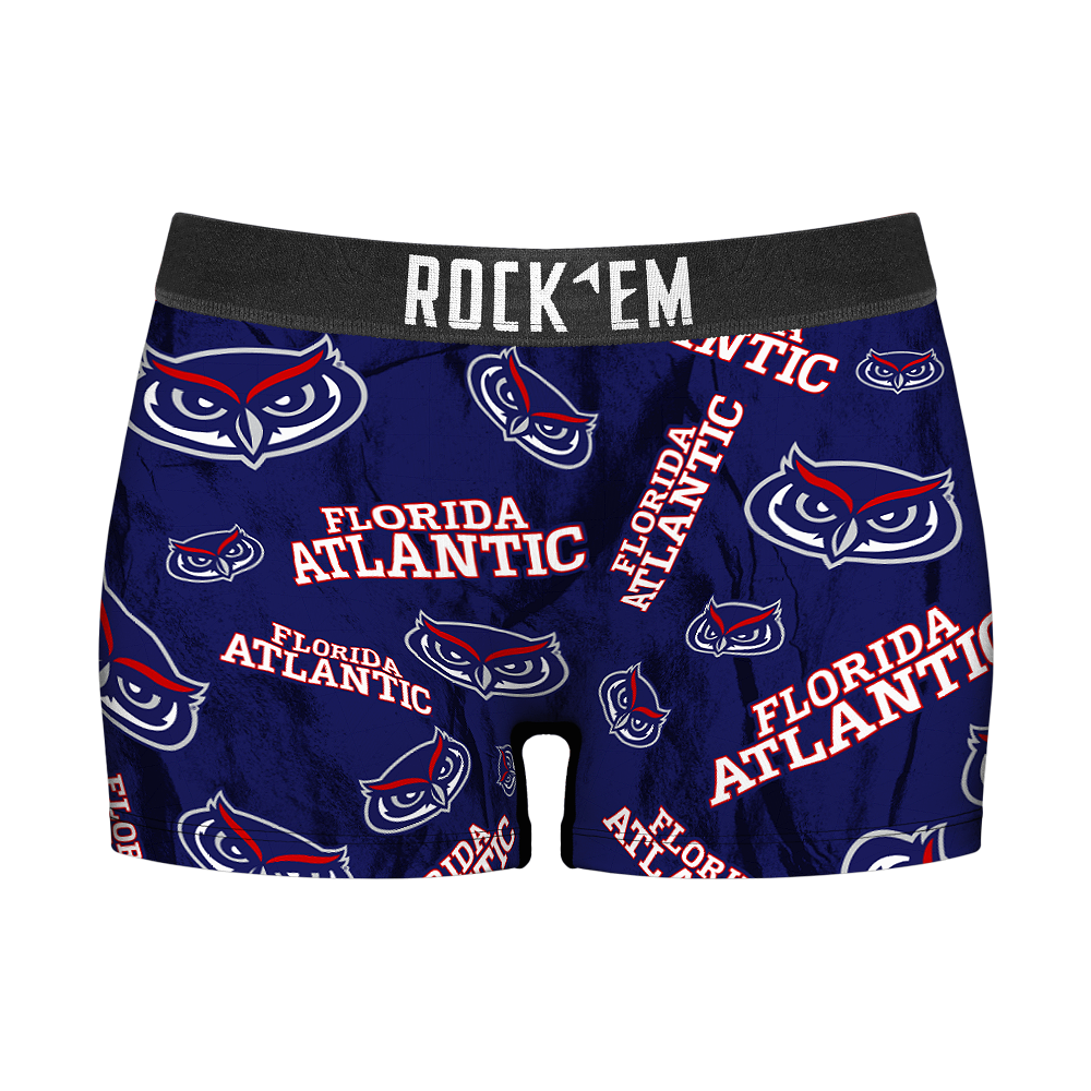 Rock 'Em Socks Rock 'Em Socks Women's Boy Shorts - FAU Owls - Logo All-Over — main product shot