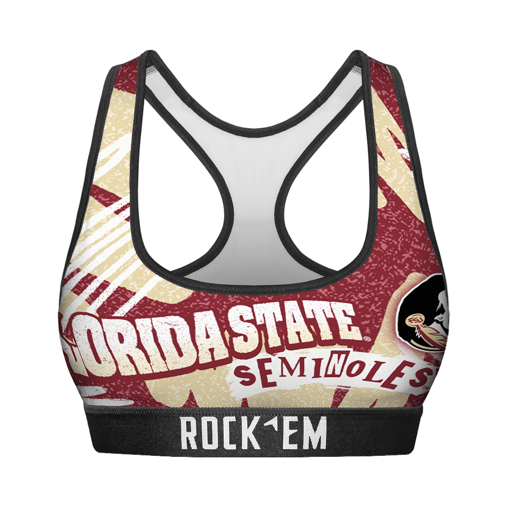 Rock 'Em Socks Women's Sports Bra - Florida State Seminoles - Team Blast — main product shot
