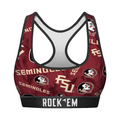 Rock 'Em Socks Women's Sports Bra - Florida State Seminoles - Logo All-Over — main product shot