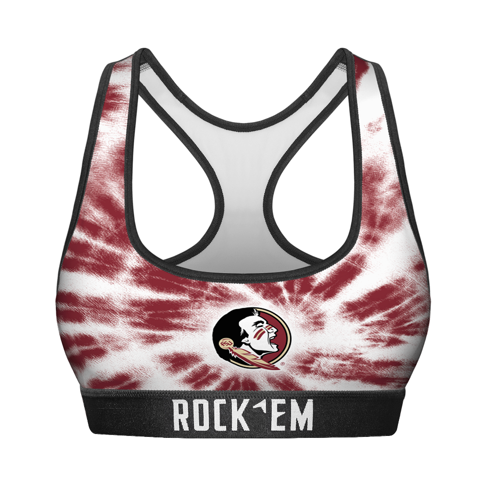 Rock 'Em Socks Women's Sports Bra - Florida State Seminoles - Team Tie Dye — main product shot