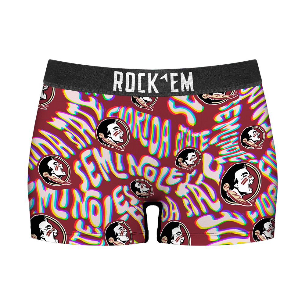 Rock 'Em Socks Women's Boy Shorts - Florida State Seminoles - Twisted Wordmark — main product shot