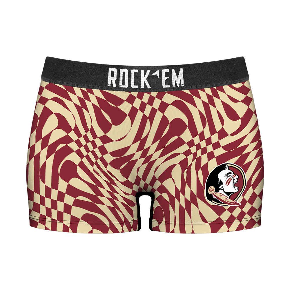 Rock 'Em Socks Women's Boy Shorts - Florida State Seminoles - Wavy Checkers — main product shot