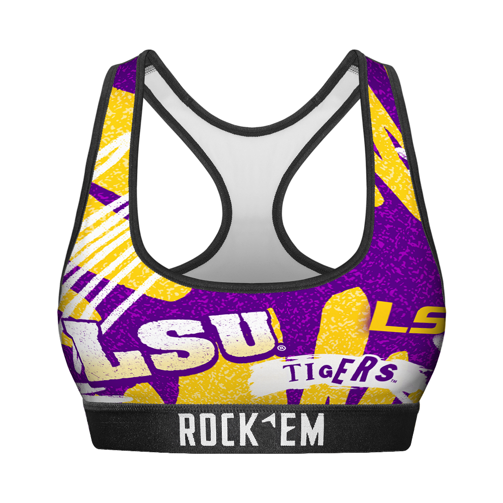 Rock 'Em Socks Rock 'Em Socks Women's Sports Bra - LSU Tigers - Team Blast — main product shot