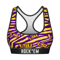 Rock 'Em Socks Rock 'Em Socks Women's Sports Bra - LSU Tigers - Tiger Stripes — main product shot