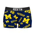 Rock 'Em Socks Women's Boy Shorts - Michigan Wolverines - Logo All-Over — main product shot