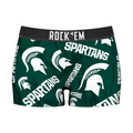 Rock 'Em Socks Women's Boy Shorts - Michigan State Spartans - Logo All-Over — main product shot