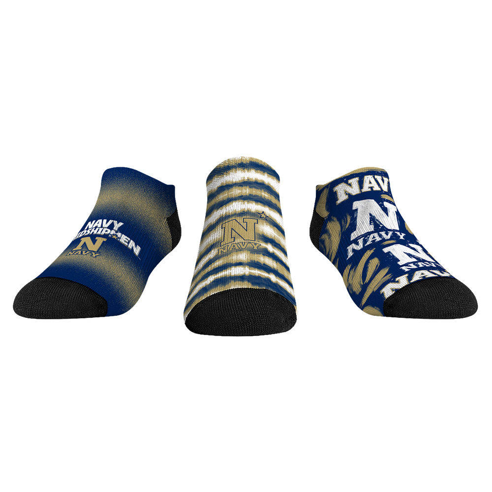 Rock 'Em Socks Navy Midshipmen - Low Cut  - Make Some Noise (3-Pack) — main product shot