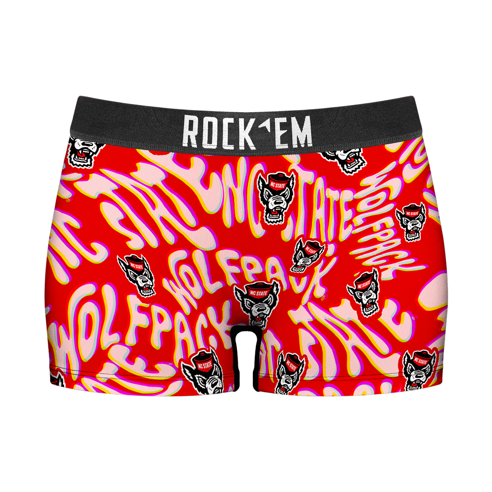 Rock 'Em Socks Women's Boy Shorts - NC State Wolfpack  - Twisted Wordmark — main product shot