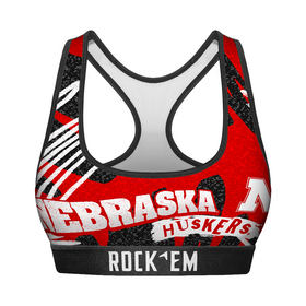 Rock 'Em Socks Women's Sports Bra - Nebraska Huskers - Team Blast