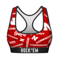 Rock 'Em Socks Women's Sports Bra - Nebraska Huskers - Logo All-Over — main product shot