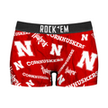 Rock 'Em Socks Women's Boy Shorts - Nebraska Huskers - Logo All-Over — main product shot