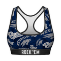 Rock 'Em Socks Women's Sports Bra - Nevada Wolf Pack - Logo All-Over — main product shot
