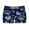Rock 'Em Socks Women's Boy Shorts - Nevada Wolf Pack  - Logo All-Over — main product shot