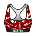 Rock 'Em Socks Women's Sports Bra - Oklahoma Sooners - Logo All-Over — main product shot