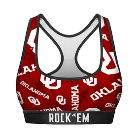 Women's Sports Bra - Oklahoma Sooners - Logo All-Over