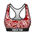 Rock 'Em Socks Women's Sports Bra - Oklahoma Sooners - Twisted Wordmark — main product shot