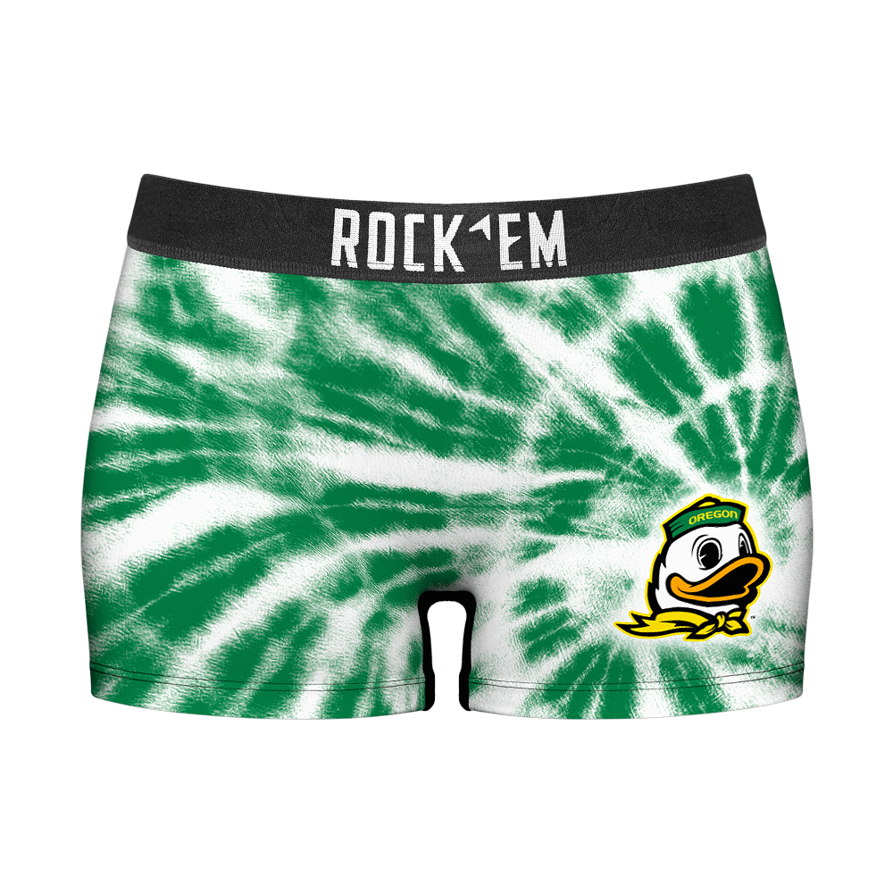 Rock 'Em Socks Rock 'Em Socks Women's Boy Shorts - Oregon Ducks - Team Tie Dye — main product shot