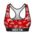 Rock 'Em Socks Women's Sports Bra - Ohio State Buckeyes - Logo All-Over — main product shot