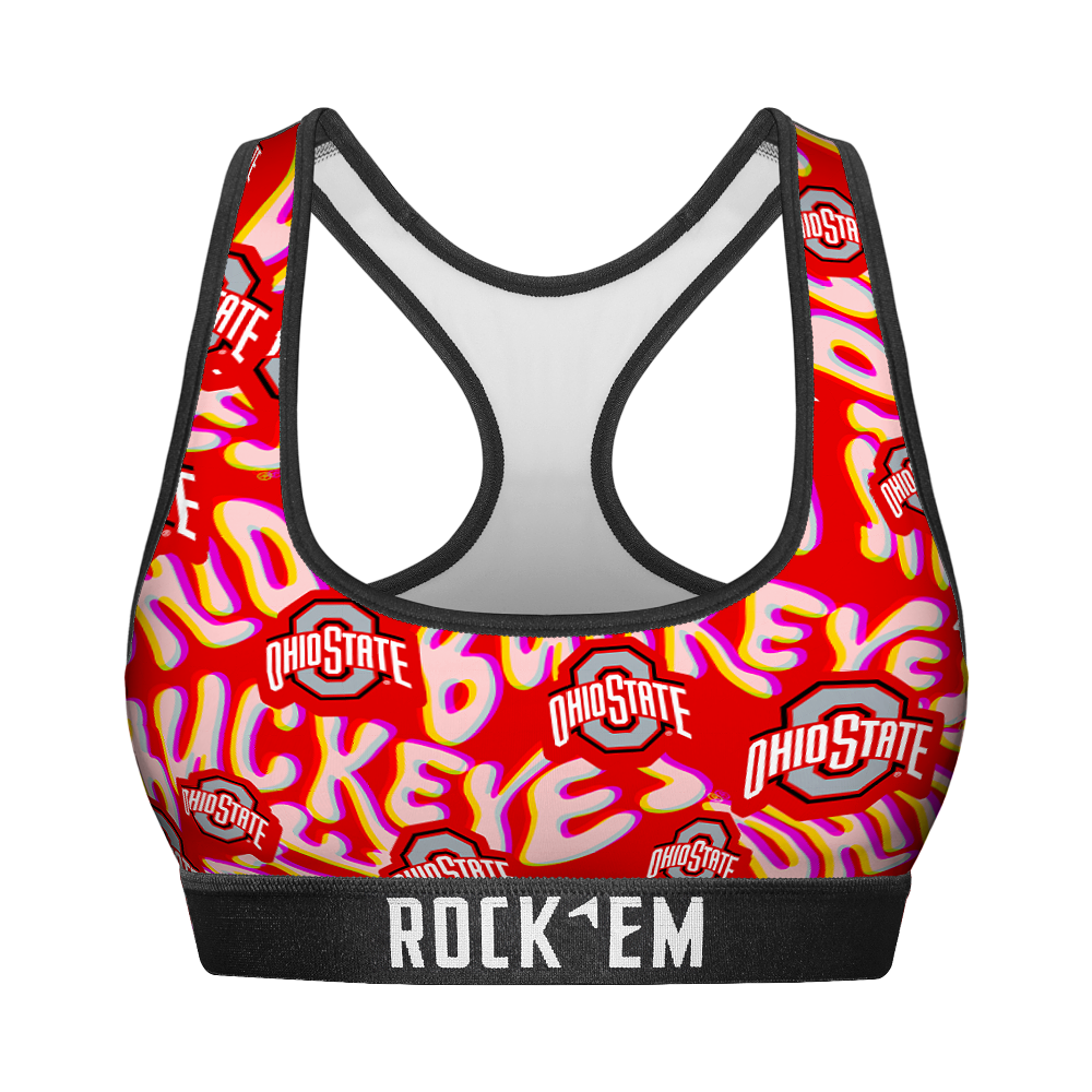 Rock 'Em Socks Women's Sports Bra - Ohio State Buckeyes - Twisted Wordmark — main product shot