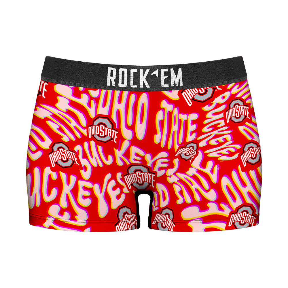 Rock 'Em Socks Women's Boy Shorts - Ohio State Buckeyes  - Twisted Wordmark — main product shot