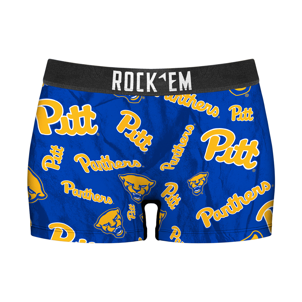 Rock 'Em Socks Women's Boy Shorts - Pittsburgh Panthers - Logo All-Over — main product shot