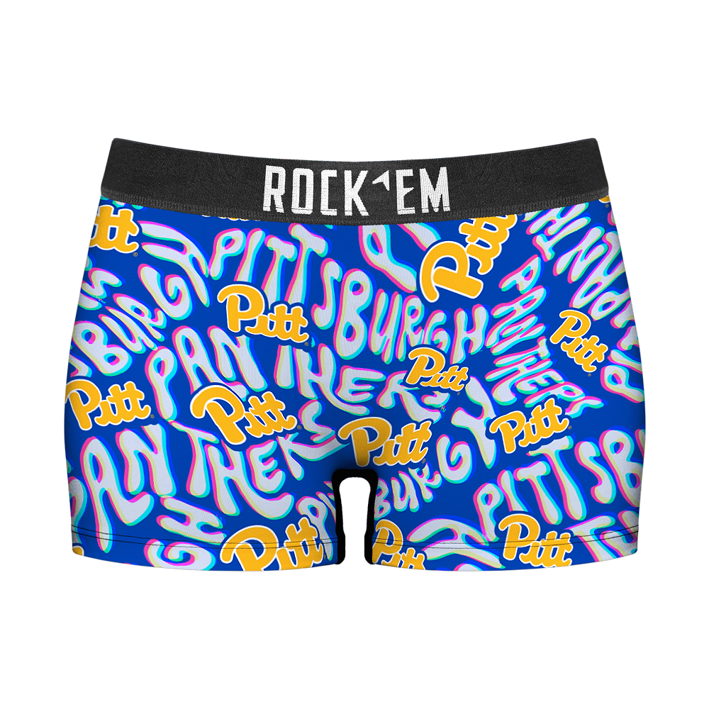 Rock 'Em Socks Women's Boy Shorts - Pittsburgh Panthers - Twisted Wordmark — main product shot