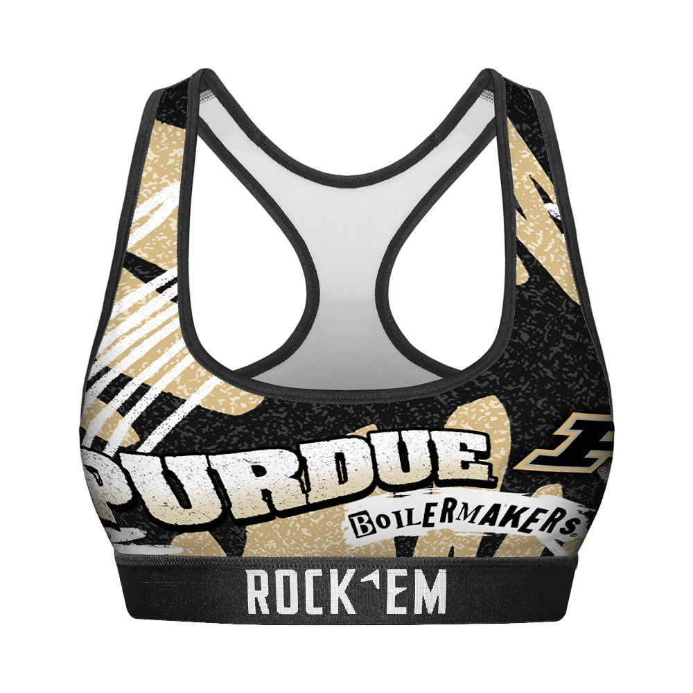 Rock 'Em Socks Women's Sports Bra - Purdue Boilermakers - Team Blast — main product shot