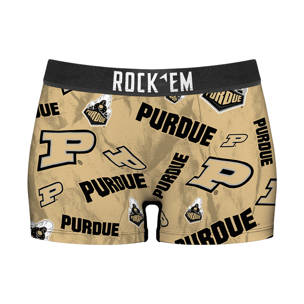 Rock 'Em Socks Women's Boy Shorts - Purdue Boilermakers - Logo All-Over — main product shot