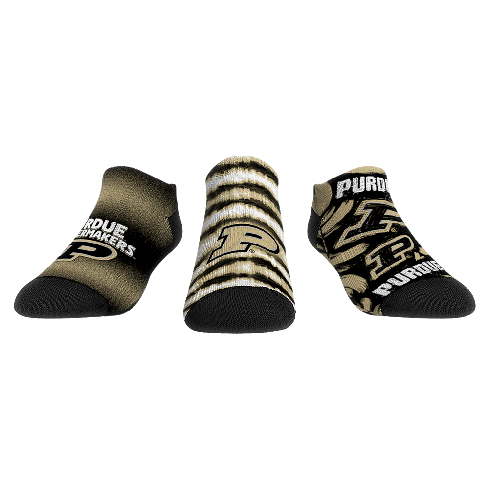 Rock 'Em Socks Purdue Boilermakers - Low Cut  - Make Some Noise (3-Pack) — main product shot