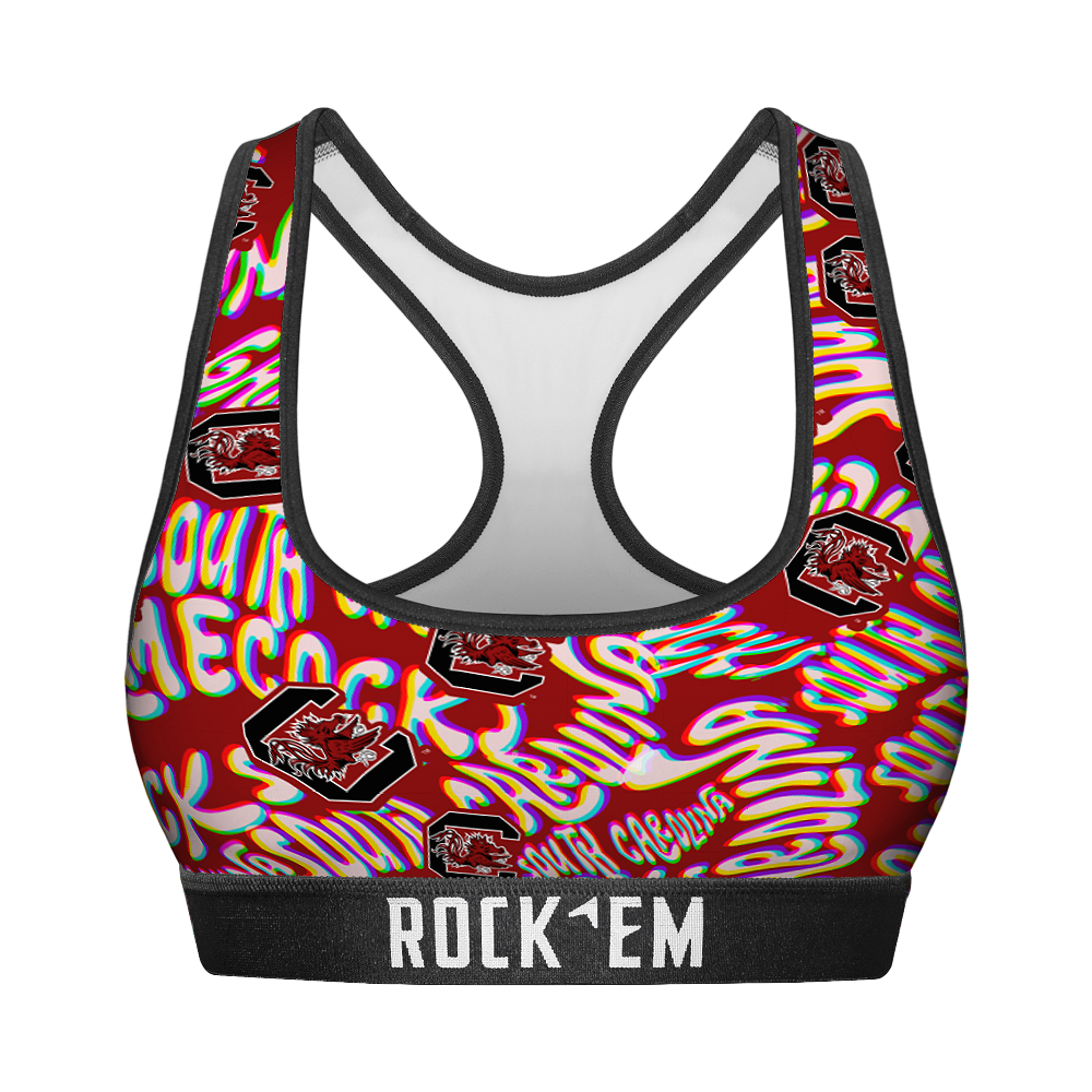 Rock 'Em Socks Women's Sports Bra - South Carolina Gamecocks - Twisted Wordmark — main product shot