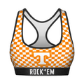Rock 'Em Socks Women's Sports Bra - Tennessee Volunteers - Full Checkerboard — main product shot