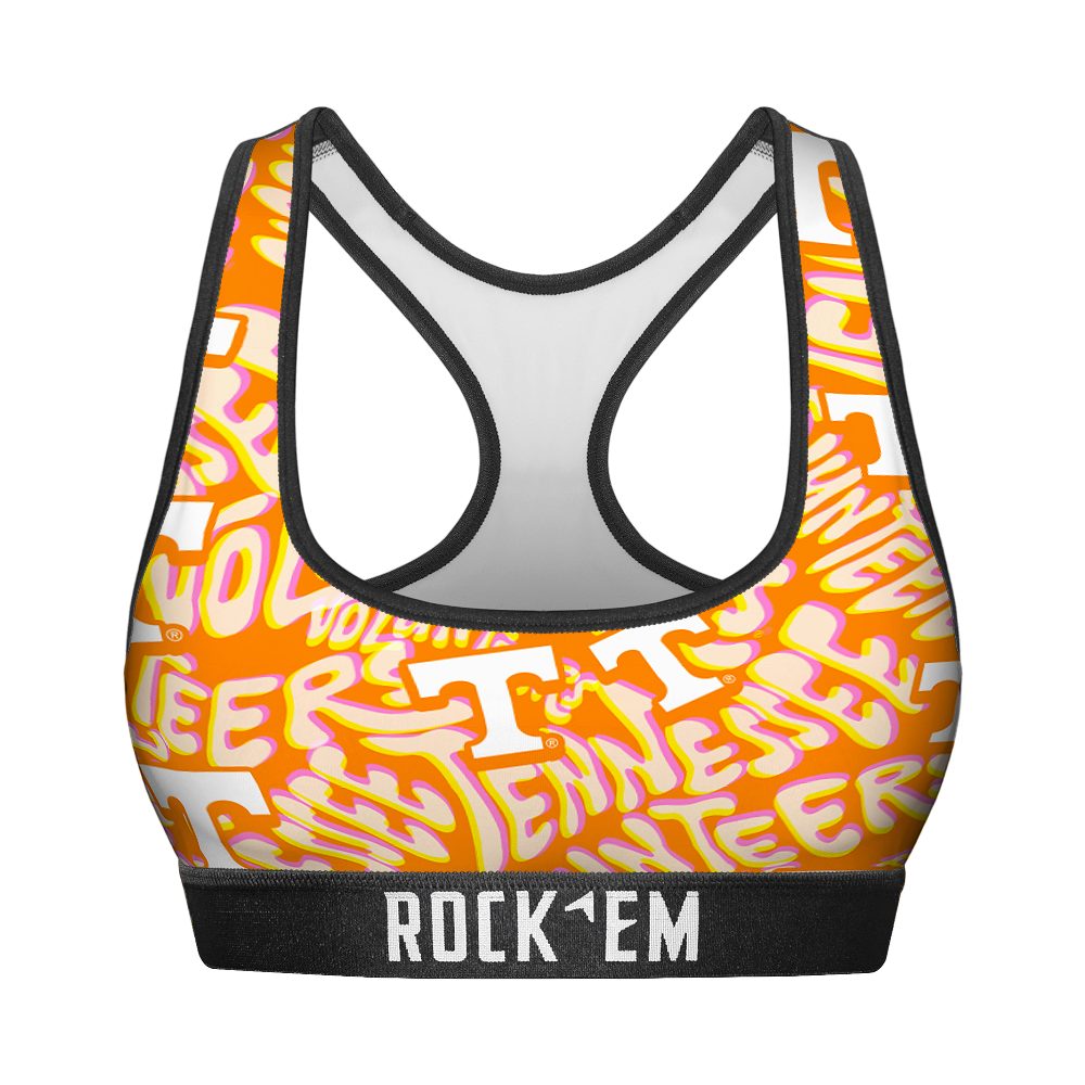 Rock 'Em Socks Women's Sports Bra - Tennessee Volunteers - Twisted Wordmark — main product shot