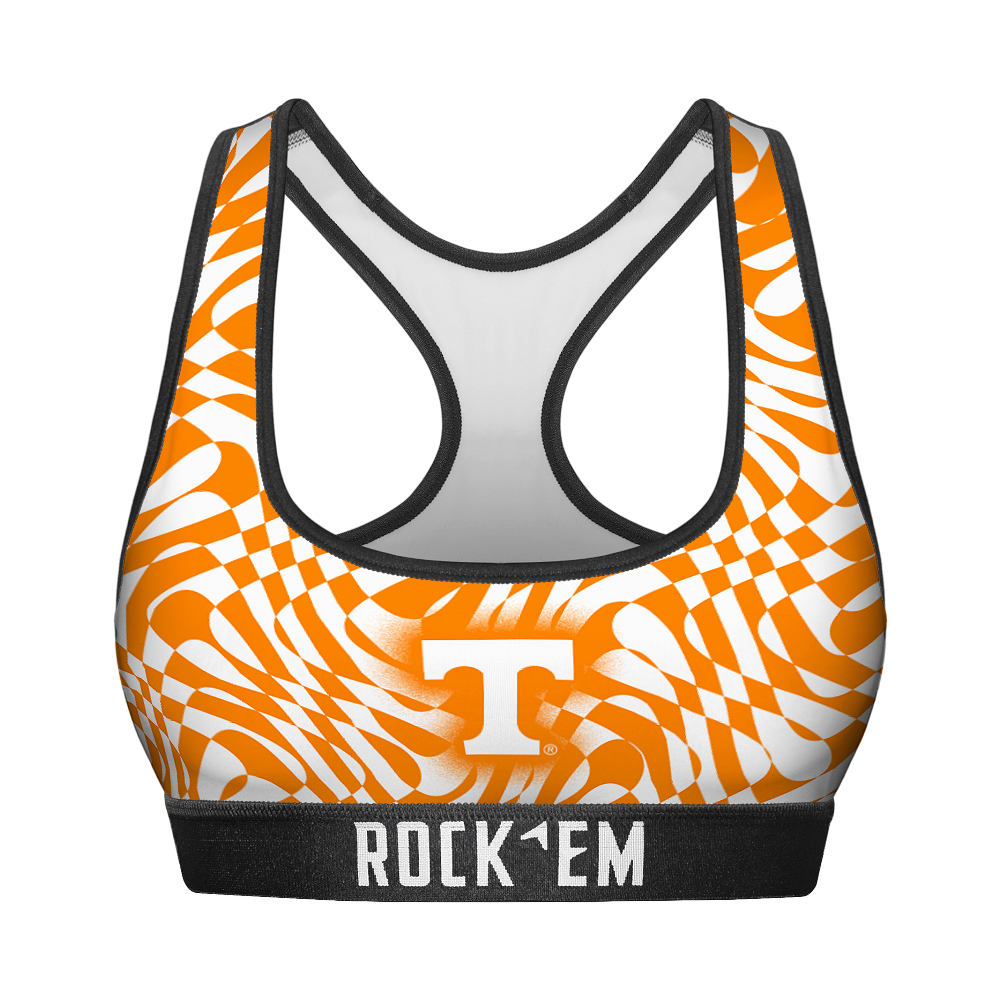 Rock 'Em Socks Women's Sports Bra - Tennessee Volunteers - Wavy Checkers — main product shot