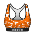 Rock 'Em Socks Women's Sports Bra - Texas Longhorns - Logo All-Over — main product shot