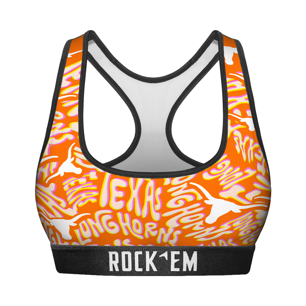 Rock 'Em Socks Women's Sports Bra - Texas Longhorns - Twisted Wordmark — main product shot