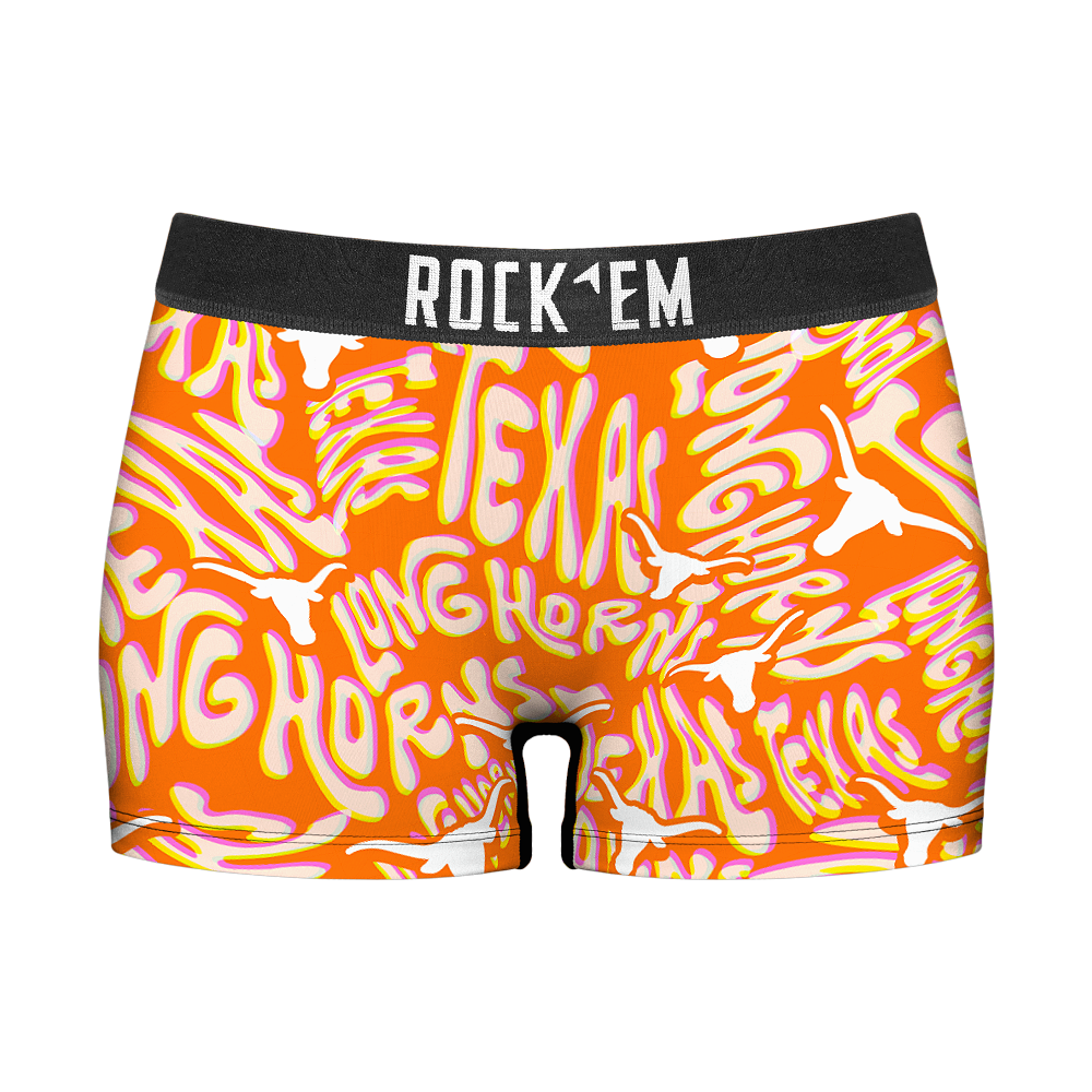 Rock 'Em Socks Women's Boy Shorts - Texas Longhorns - Twisted Wordmark — main product shot