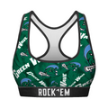 Rock 'Em Socks Women's Sports Bra - Tulane Green Wave - Logo All-Over — main product shot