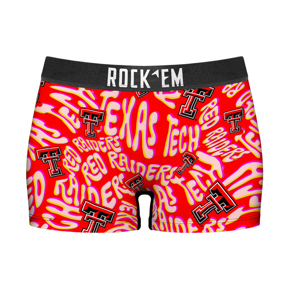 Rock 'Em Socks Women's Boy Shorts - Texas Tech Red Raiders - Twisted Wordmark — main product shot