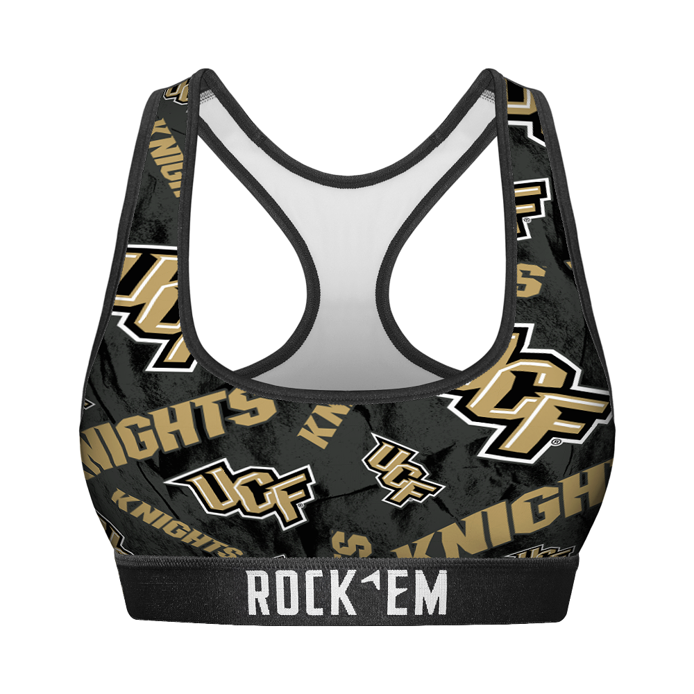 Rock 'Em Socks Rock 'Em Socks Women's Sports Bra - UCF Knights - Logo All-Over — main product shot