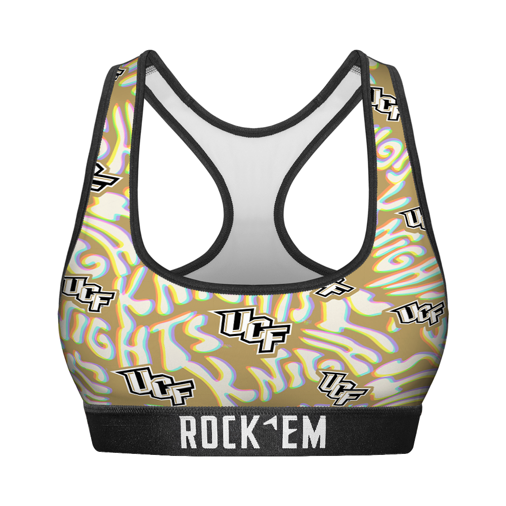Rock 'Em Socks Women's Sports Bra - UCF Knights - Twisted Wordmark — main product shot