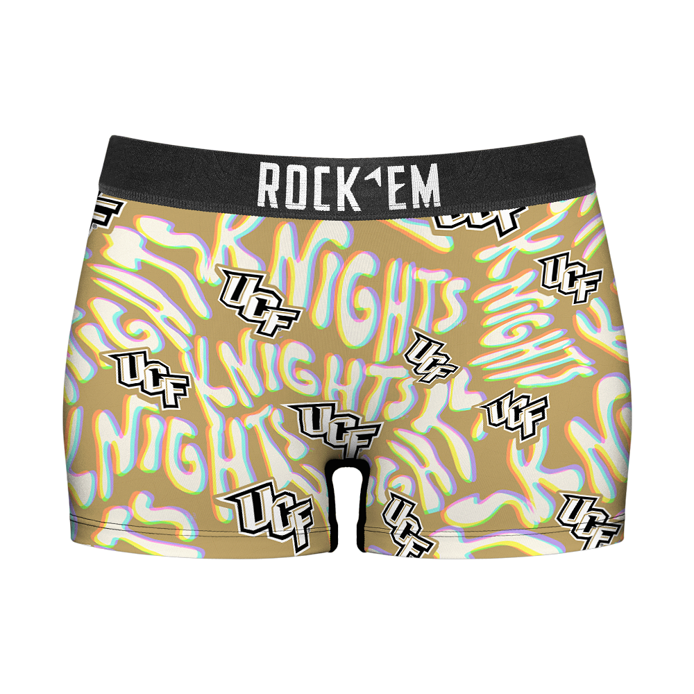 Rock 'Em Socks Women's Boy Shorts - UCF Knights - Twisted Wordmark — main product shot