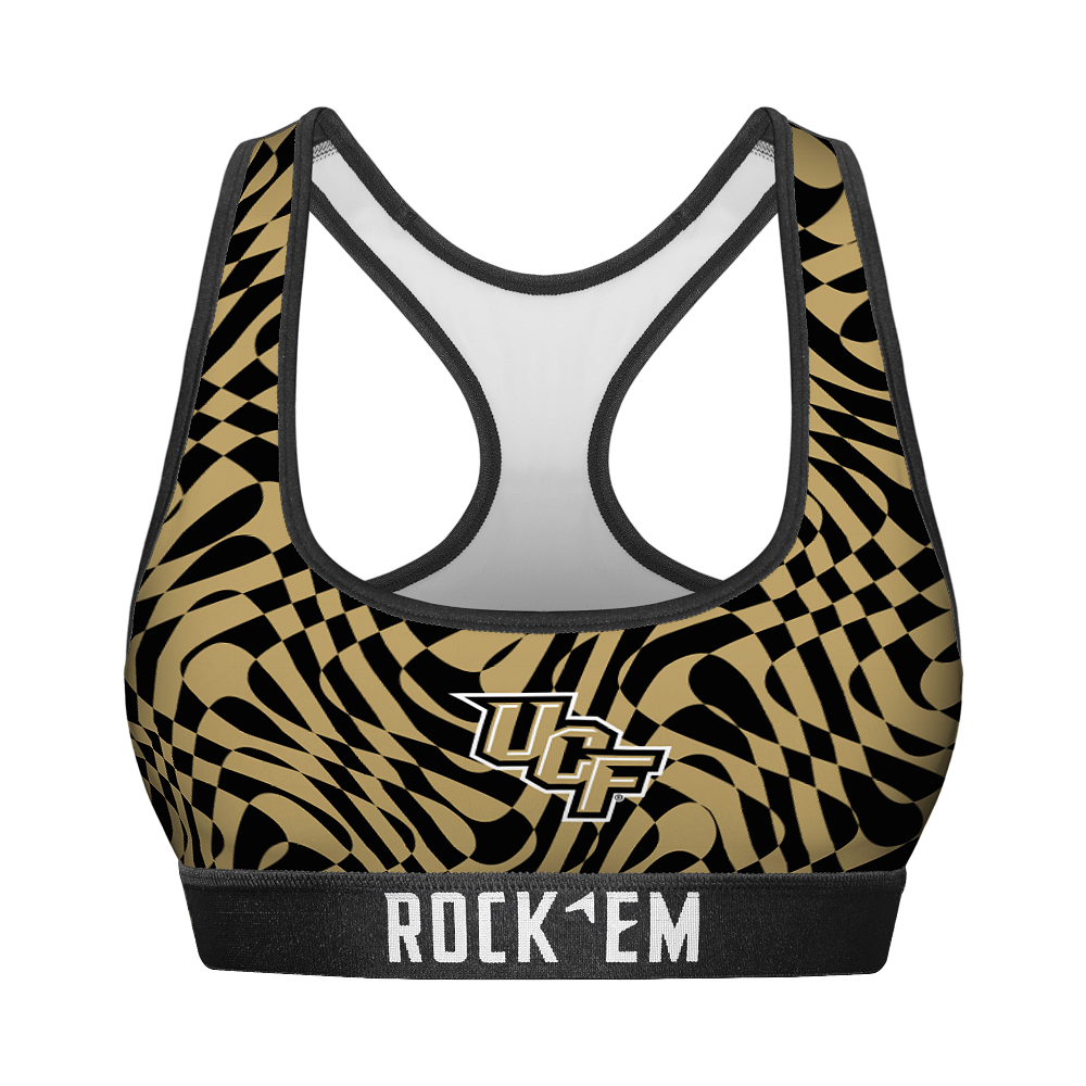 Rock 'Em Socks Rock 'Em Socks Women's Sports Bra - UCF Knights - Wavy Checkers — main product shot