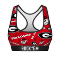 Rock 'Em Socks Women's Sports Bra - Georgia Bulldogs - Logo All-Over — main product shot