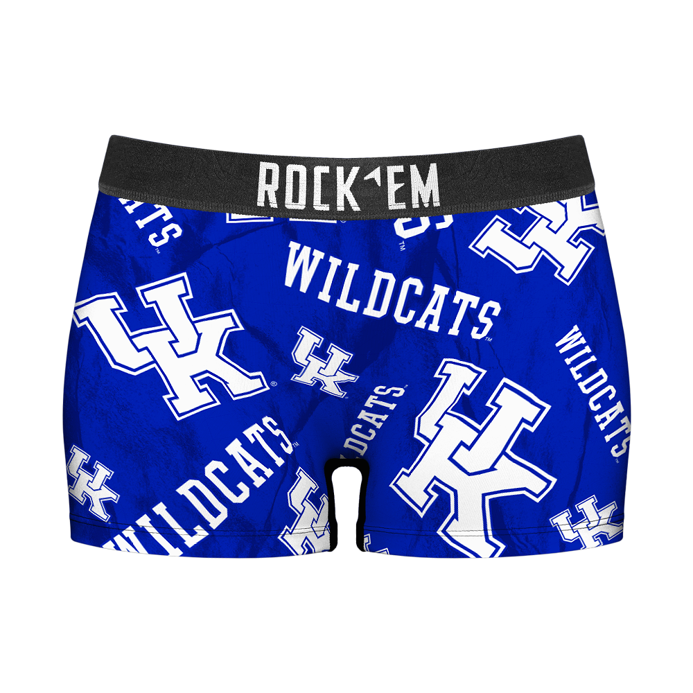 Rock 'Em Socks Women's Boy Shorts - Kentucky Wildcats - Logo All-Over — main product shot