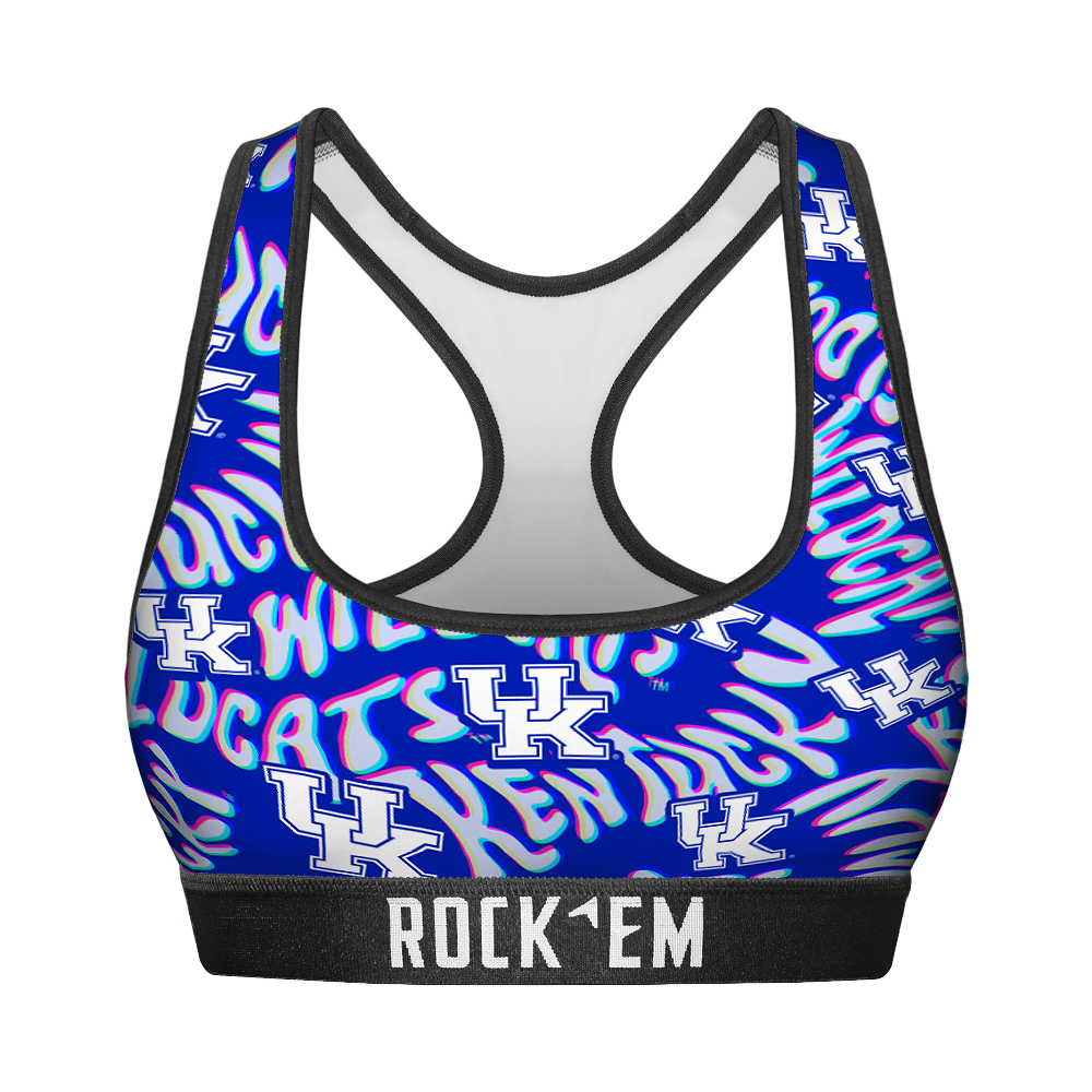 Rock 'Em Socks Women's Sports Bra - Kentucky Wildcats - Twisted Wordmark — main product shot