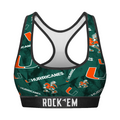 Rock 'Em Socks Women's Sports Bra - Miami Hurricanes - Logo All-Over — main product shot