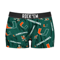 Rock 'Em Socks Women's Boy Shorts - Miami Hurricanes - Logo All-Over — main product shot