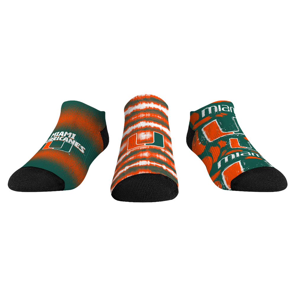 Rock 'Em Socks Miami Hurricanes - Low Cut  - Make Some Noise (3-Pack) — main product shot