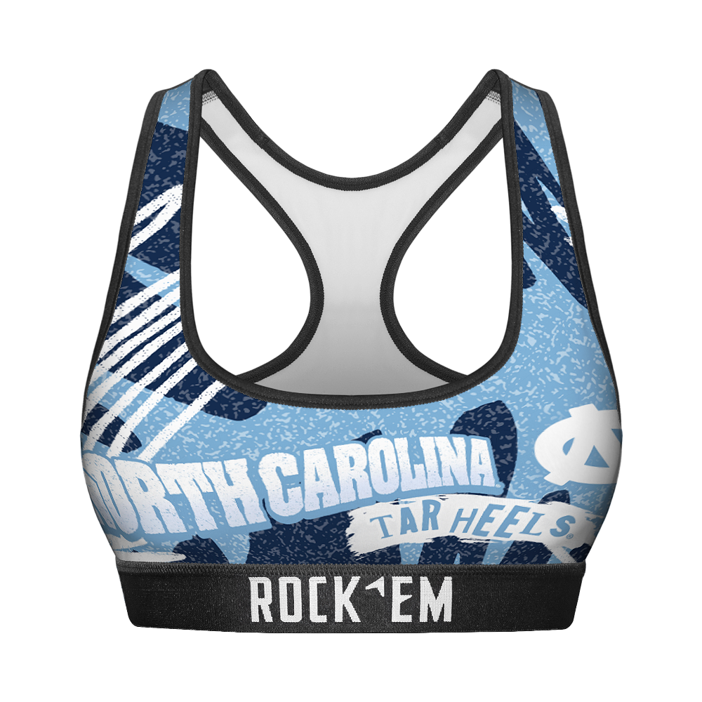 Rock 'Em Socks Women's Sports Bra - North Carolina Tar Heels - Team Blast — main product shot