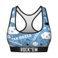 Rock 'Em Socks Women's Sports Bra - North Carolina Tar Heels - Logo All-Over — main product shot